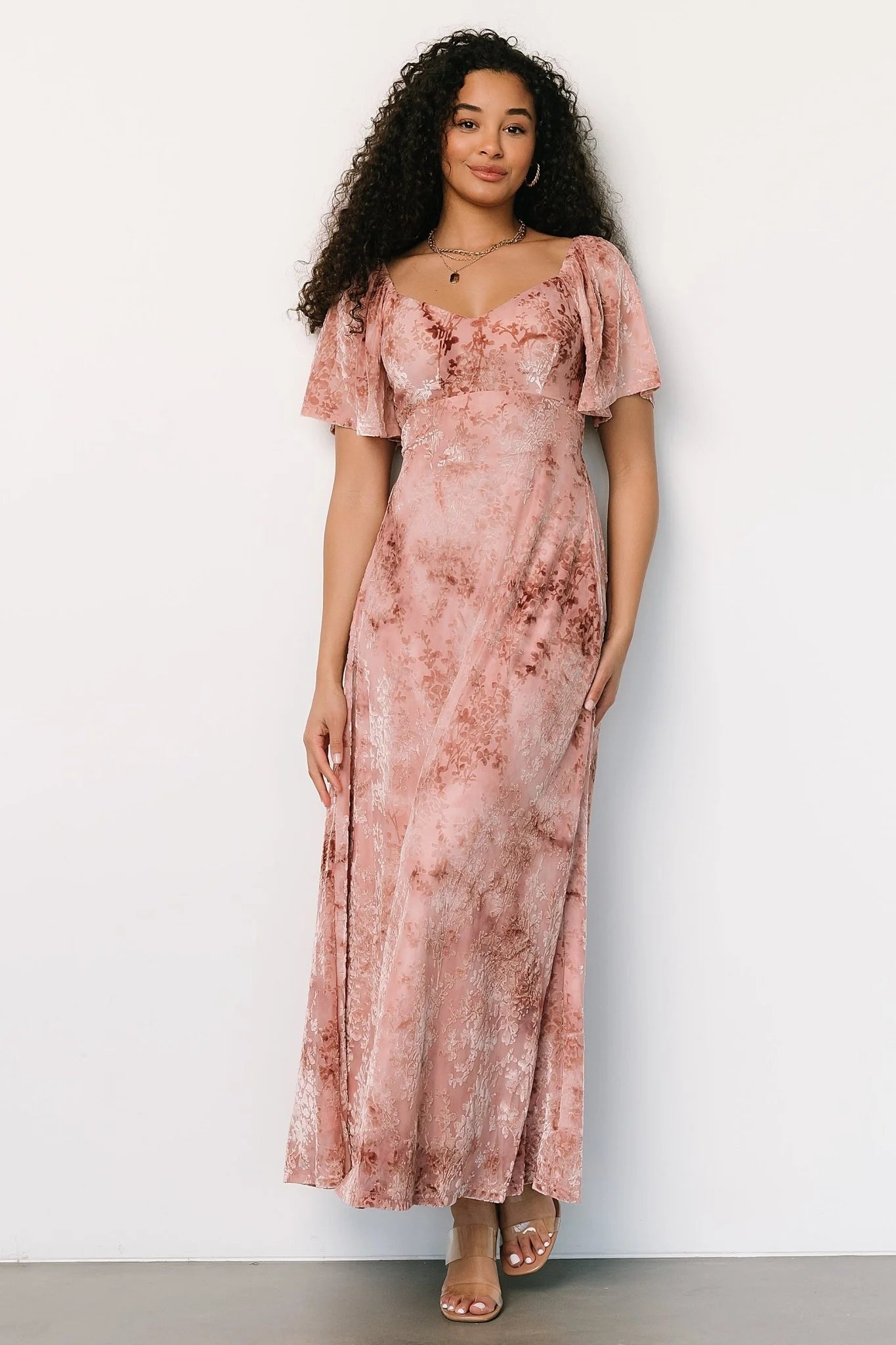 Everley Velvet Maxi Dress | Blush